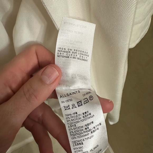 Allsaints coat. White. Size 2. Tie waist. - Picture 6 of 6